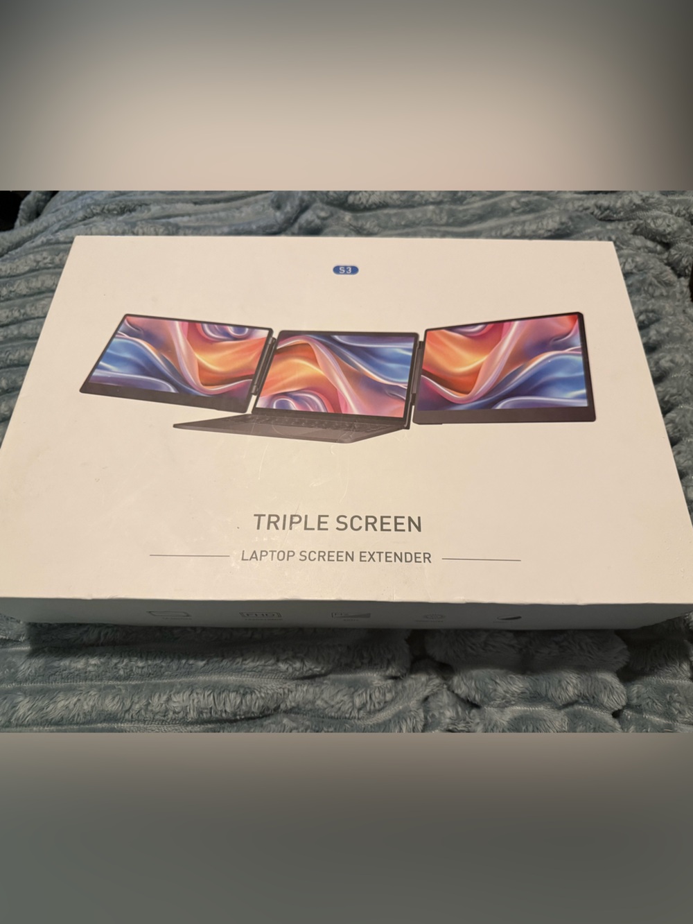 Triple Screen Laptop Extender - Black Portable Triple-Display
